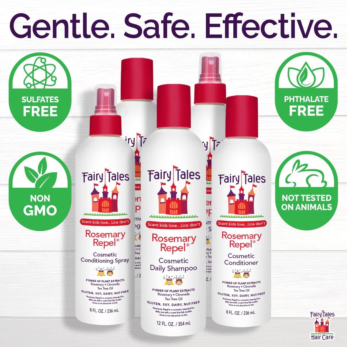 Fairy Tales Rosemary Repel Daily Kids Shampoo, Conditioner & Conditioning Spray Set – 3-teiliges Pflegeset gegen Läuse