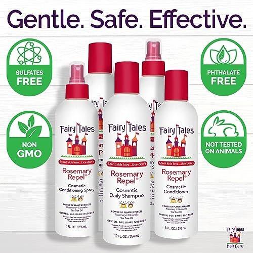 Fairy Tales Rosemary Repel Daily Kids Shampoo, Conditioner & Conditioning Spray Set – 3-teiliges Pflegeset gegen Läuse