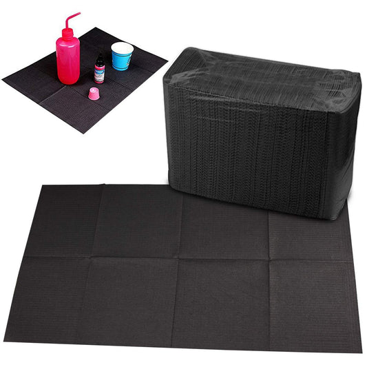 Hisight Einweg-Zahnarzt-Bibbertücher, 125 Stück, 13 x 17 Zoll, schwarz, wasserdicht, für Tattoo-Studio, Tischabdeckung