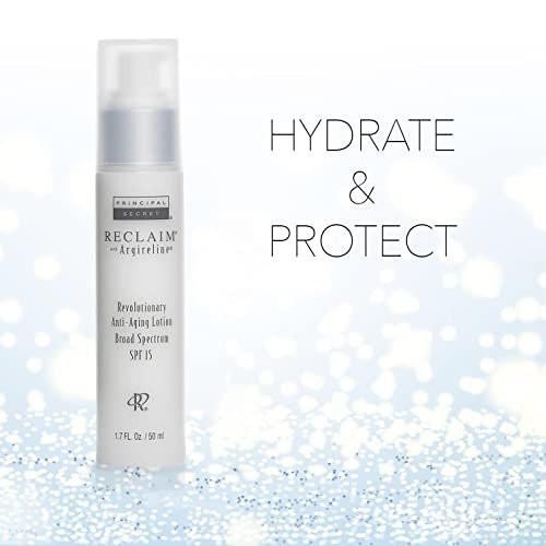 Principal Secret – Reclaim mit Argireline – Revolutionäre Anti-Aging Lotion – Grüner & Weißer Tee Antioxidantien Breitspektrum SPF 15 – 1,7 Unzen