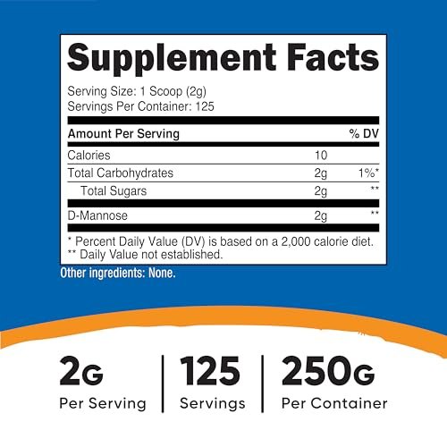 Nutricost D-Mannose Pulver 250 Gramm – Non-GMO & Glutenfrei