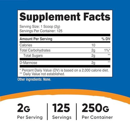 Nutricost D-Mannose Pulver 250 Gramm – Non-GMO & Glutenfrei