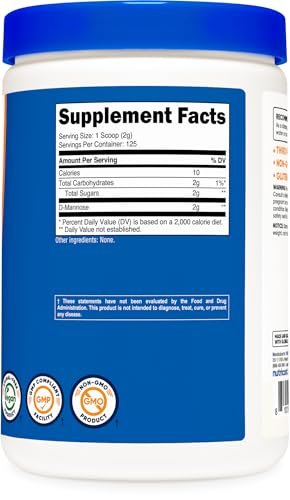 Nutricost D-Mannose Pulver 250 Gramm – Non-GMO & Glutenfrei