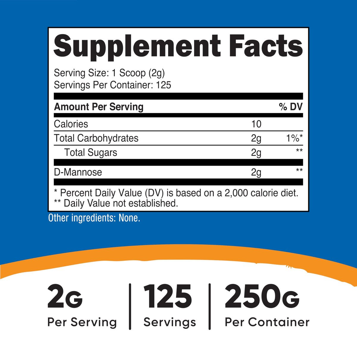 Nutricost D-Mannose Pulver 250 Gramm – Non-GMO & Glutenfrei