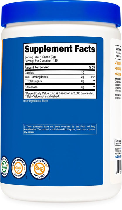 Nutricost D-Mannose Pulver 250 Gramm – Non-GMO & Glutenfrei