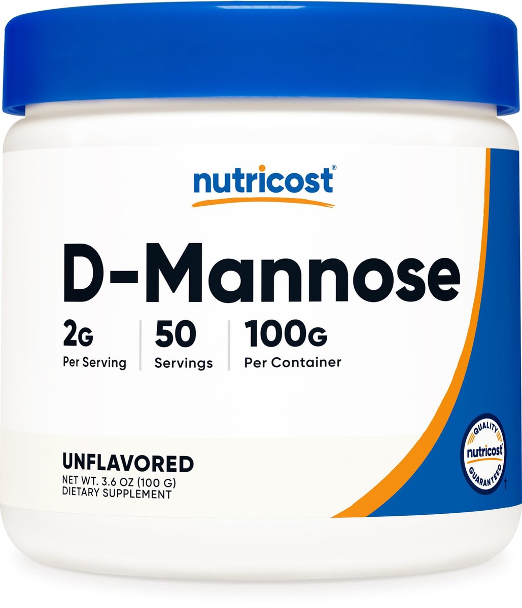 Nutricost D-Mannose Pulver 100 Gramm (50 Portionen) - Nicht-GVO und Glutenfrei