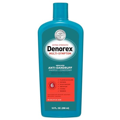 Denorex Extra Strength Multi-Symptom Anti-Schuppen Shampoo & Conditioner 2-in-1, 3% Salicylsäure gegen Schuppen, seborrhoische Dermatitis & Psoriasis, 284 ml