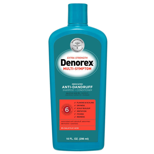 Denorex Extra Strength Multi-Symptom Anti-Schuppen Shampoo & Conditioner 2-in-1, 3% Salicylsäure gegen Schuppen, seborrhoische Dermatitis & Psoriasis, 284 ml
