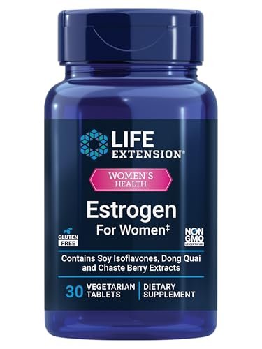 Life Extension Estrogen für Frauen – Lindert Hitzewallungen und Nachtschweiß mit Soja-Isoflavonen, Fichtenextrakt und Mönchspfeffer – Hormonfrei, glutenfrei, Non-GMO, vegetarisch, 30 Tabletten