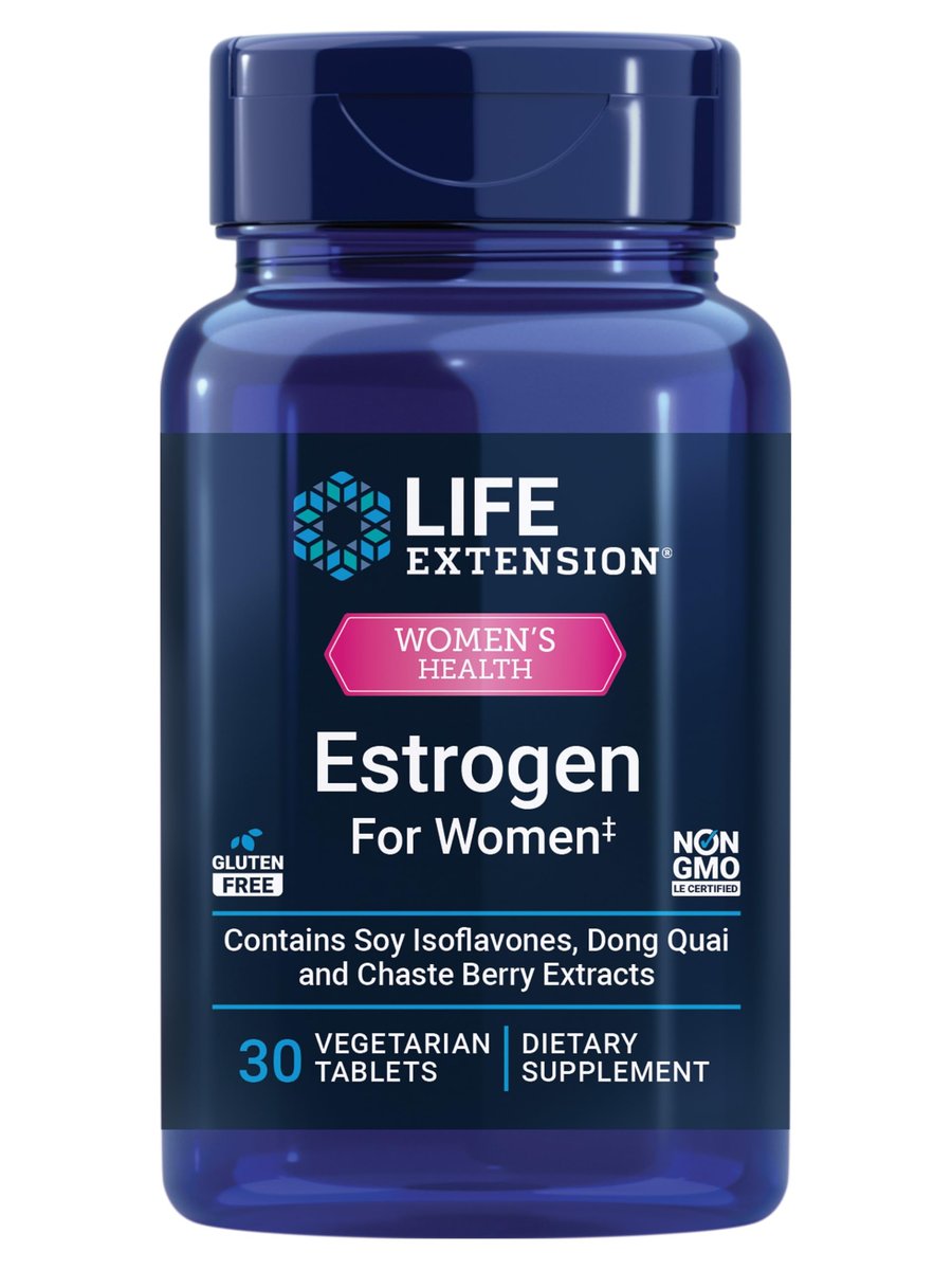 Life Extension Estrogen für Frauen – Lindert Hitzewallungen und Nachtschweiß mit Soja-Isoflavonen, Fichtenextrakt und Mönchspfeffer – Hormonfrei, glutenfrei, Non-GMO, vegetarisch, 30 Tabletten