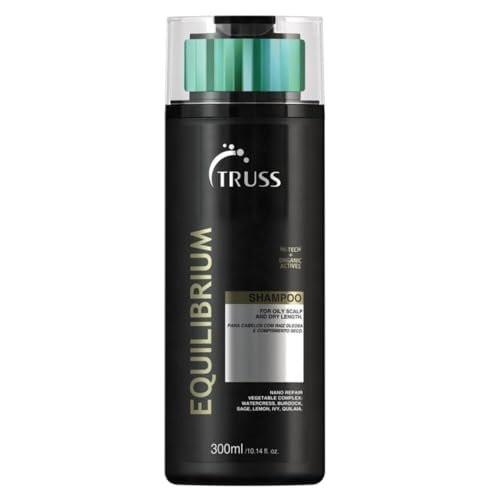TRUSS Equilibrium Shampoo für fettiges Haar – Kopfhautbehandlung bei Juckreiz für coloriertes Haar – Hilft, fettige Kopfhaut & trockene Spitzen auszugleichen – Feuchtigkeitsspendende & reinigende Formel – Salz- & farbstofffrei (300 ml)