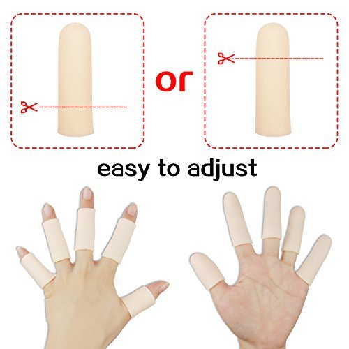 Gel-Fingerlinge, Fingerprotektor-Set (14 Stück) – Neue Material-Fingerhülsen gegen Triggerfinger, Handekzeme, rissige Finger, Fingerarthritis und mehr (10 lange + 4 kurze)