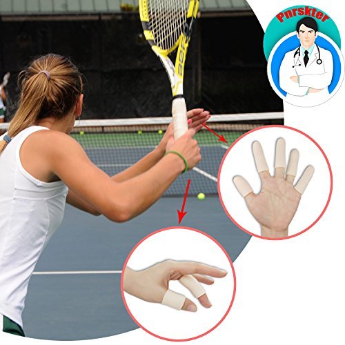 Gel-Fingerlinge, Fingerprotektor-Set (14 Stück) – Neue Material-Fingerhülsen gegen Triggerfinger, Handekzeme, rissige Finger, Fingerarthritis und mehr (10 lange + 4 kurze)