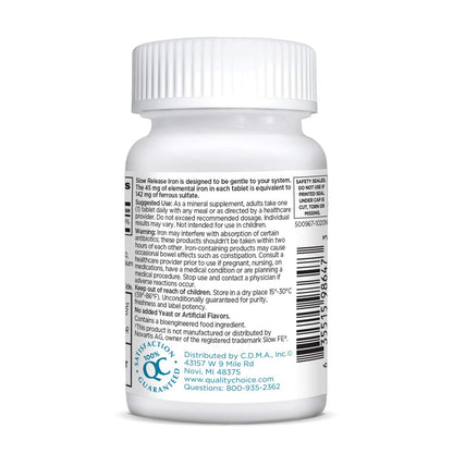 Quality Choice Eisen Hochdosiert mit langsamer Freisetzung, 45 mg, 60 Tabletten (Packung mit 2)