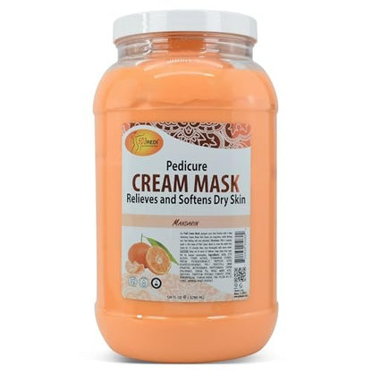 SPA REDI Körper- und Fußcreme-Maske, Mandarine, 128 oz - Pflegende Pediküre-Massage für müde Füße und Körper, hydratisierend, frische Haut - mit Hyaluronsäure, Aminosäuren, Panthenol, Beinwellextrakt