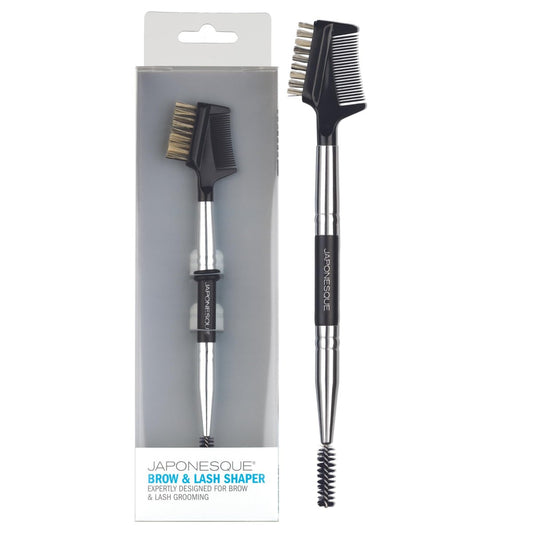 JAPONESQUE Brow & Lash Shaper – 3-in-1 Wimpernbürste und Augenbrauenbürste mit 3 verschiedenen Spoolie-Bürsten zum Trennen der Wimpern, Entfernen von Mascara-Klumpen und Formen der Augenbrauen