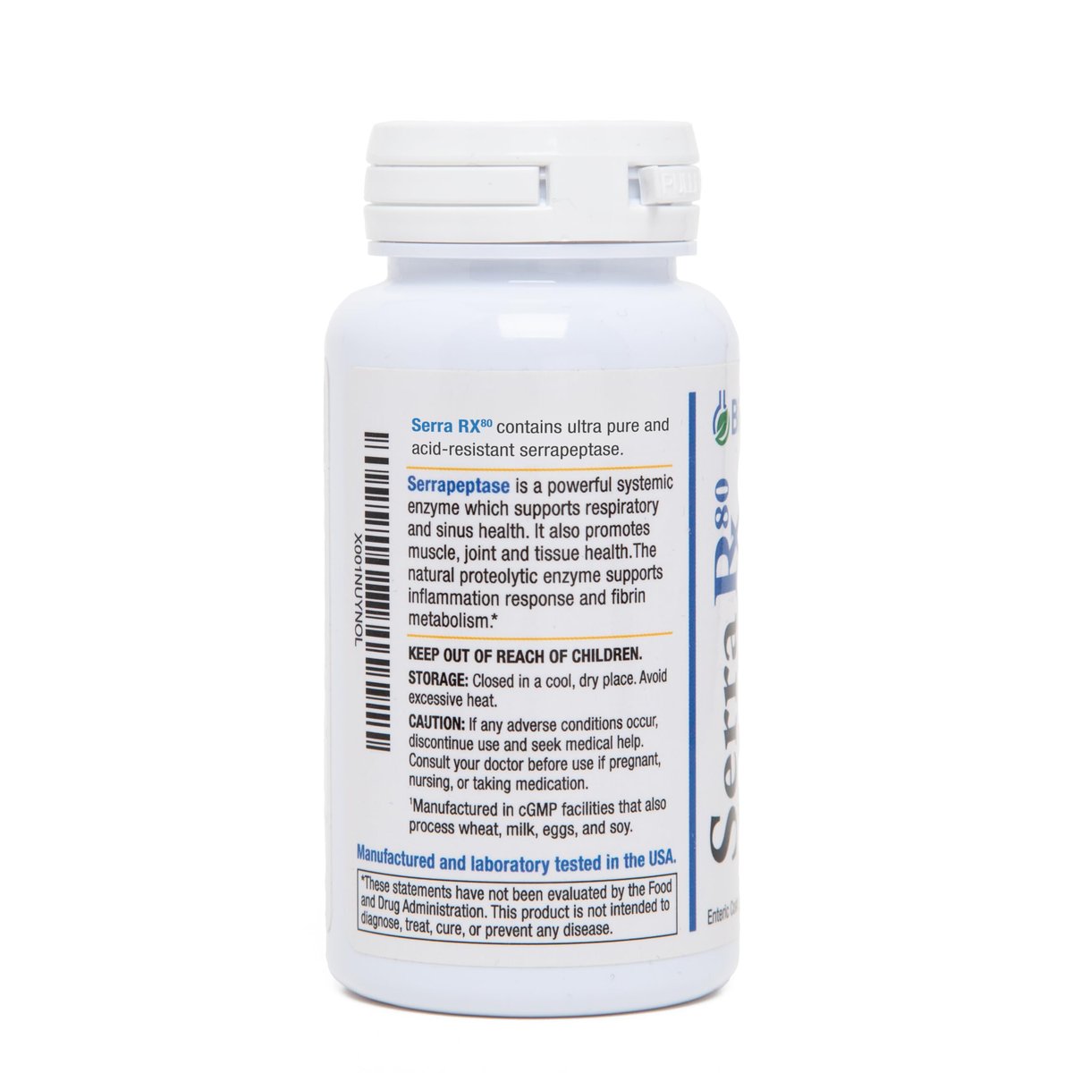Serra-RX 80.000 SPU Serrapeptase – Säurebeständiges proteolytisches systemisches Enzym, Non-GMO, glutenfrei, vegan, unterstützt die Gesundheit von Nebenhöhlen und Lunge, 90 Veg-Kapseln