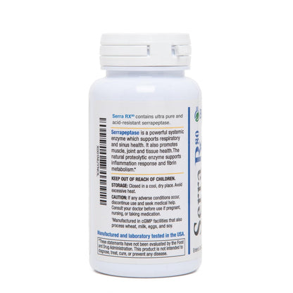 Serra-RX 80.000 SPU Serrapeptase – Säurebeständiges proteolytisches systemisches Enzym, Non-GMO, glutenfrei, vegan, unterstützt die Gesundheit von Nebenhöhlen und Lunge, 90 Veg-Kapseln