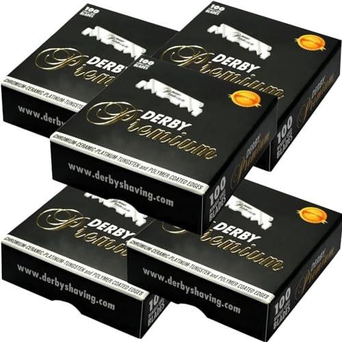 Derby Premium Einzelklingen für Rasiermesser - 500 Stück (5 x 100)