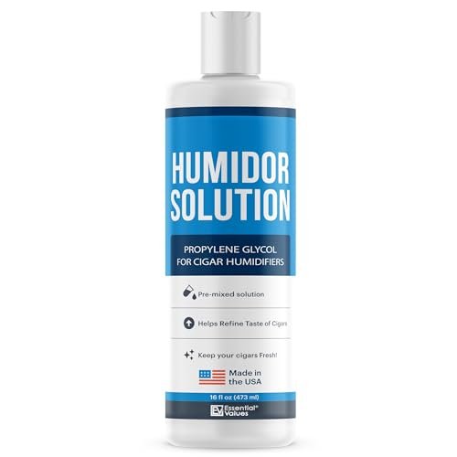 Essential Values Cigar Humidor Solution – 16oz Propylenglykol-Lösung (PG) für Luftbefeuchter – Zigarren Juice – Zubehör für Humidor