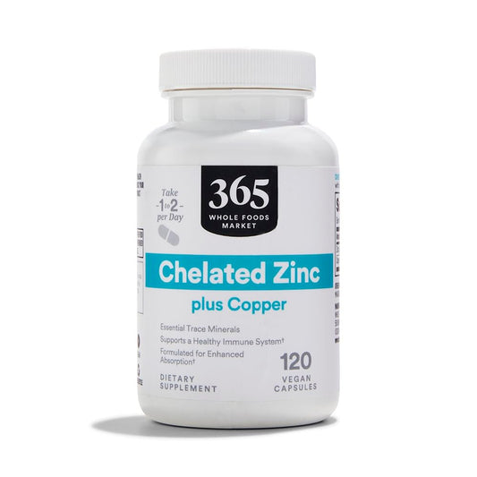 365 by Whole Foods Market Chelatiertes Zink plus Kupfer, 120 Kapseln