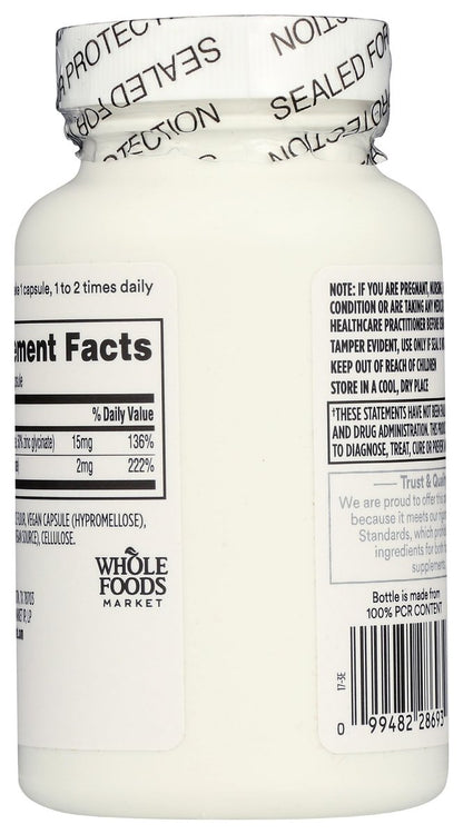 365 by Whole Foods Market Chelatiertes Zink plus Kupfer, 120 Kapseln