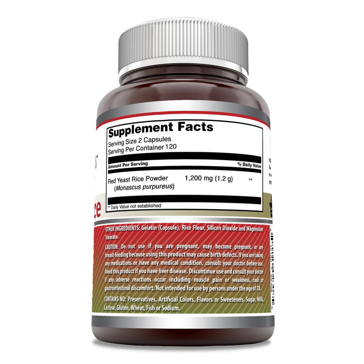 Amazing Formulas Rotschimmelreis 1200mg pro Portion, 240 Kapseln – Nahrungsergänzungsmittel, Non-GMO, Glutenfrei, Hergestellt in den USA