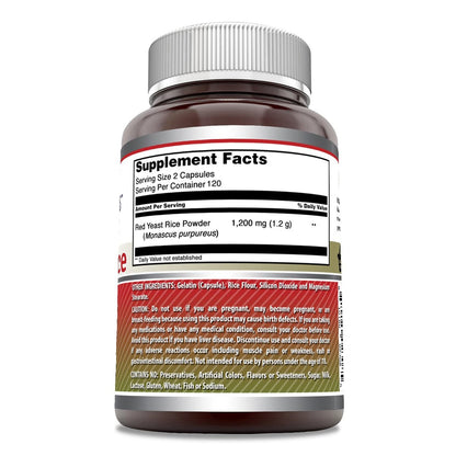 Amazing Formulas Rotschimmelreis 1200mg pro Portion, 240 Kapseln – Nahrungsergänzungsmittel, Non-GMO, Glutenfrei, Hergestellt in den USA