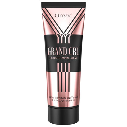 Onyx Grand Cru Bräunungslotion – Schnell einziehender Bräunungsbeschleuniger für Solarium und Outdoor mit feuchtigkeitsspendender Gel-Formel ohne Bronzer – Streifenfreie Bräune für Männer & Frauen – 200 ml