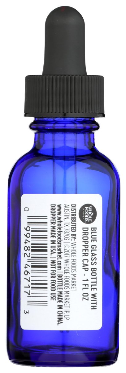 Whole Foods Market Blaue Glasflasche mit Pipettenverschluss, 30 ml