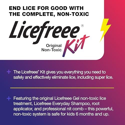 Licefreee! Komplettset - Läusekiller, tägliches Pflegeshampoo und professioneller Nissenkamm in einer Box - Läusebehandlung für Kinder & Erwachsene