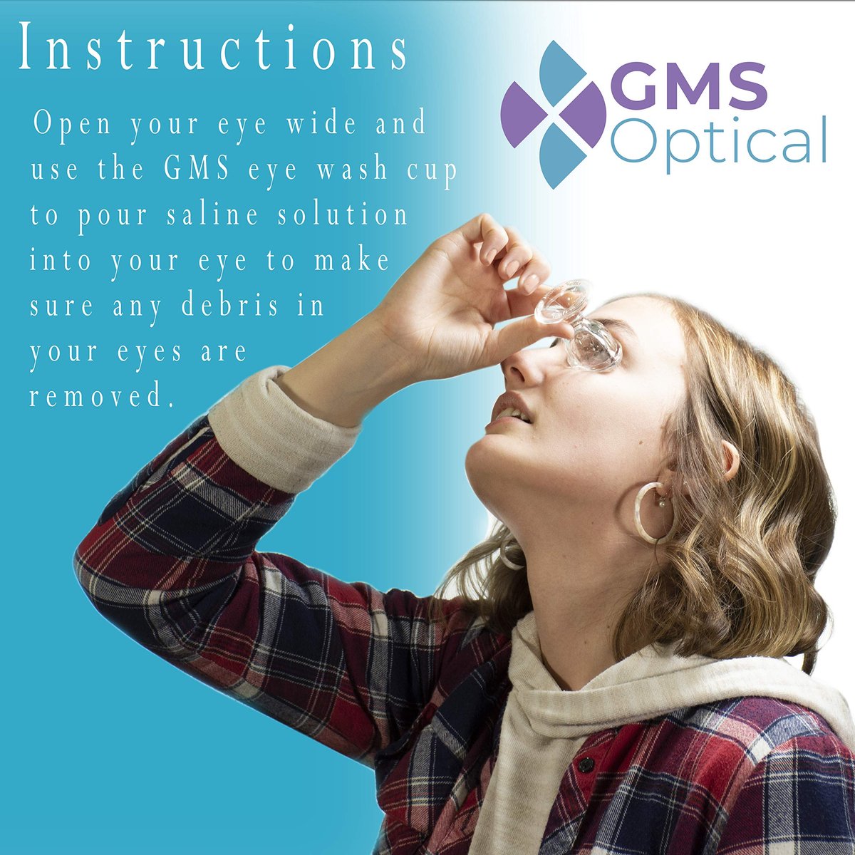 GMS Optical Augenwaschbecher aus optischem Glas – sanfte Linderung bei Allergenen, Reizstoffen, Make-up, Staub, trockenen Augen und mehr – zur Verwendung mit destilliertem Wasser oder Kochsalzlösung (10 ml Volumen)