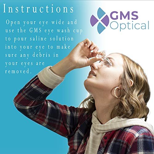 GMS Optical Augenwaschbecher aus optischem Glas – sanfte Linderung bei Allergenen, Reizstoffen, Make-up, Staub, trockenen Augen und mehr – zur Verwendung mit destilliertem Wasser oder Kochsalzlösung (10 ml Volumen)