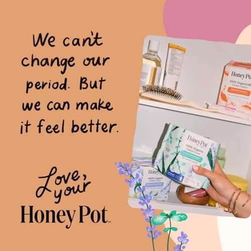 Honey Pot - Kräuter-Slipeinlagen für Frauen - Regulärer Fluss mit Flügeln - Angereichert mit ätherischen Ölen für kühlenden Effekt & Bio-Baumwollbezug – Mittelgroße Packung - Damenhygiene - 32 Stück