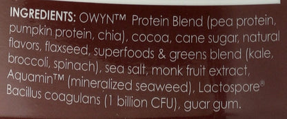 OWYN Only What You Need Pflanzliches Proteinpulver, Dunkle Schokolade, 1,17 Pfund