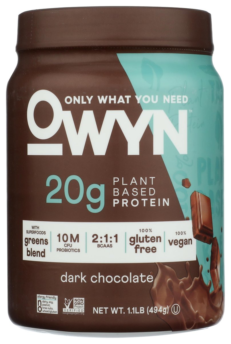 OWYN Only What You Need Pflanzliches Proteinpulver, Dunkle Schokolade, 1,17 Pfund