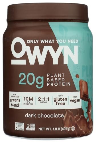 OWYN Only What You Need Pflanzliches Proteinpulver, Dunkle Schokolade, 1,17 Pfund