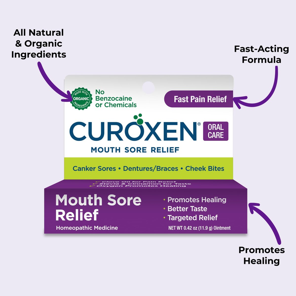 CUROXEN Mundgeschwür Gel – Natürliche Linderung bei Aphthen mit Olivenöl, Ringelblume und Nelke – 0,42 oz