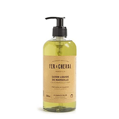 Fer à Cheval Savon de Marseille Flüssigseife, Bio Olivenölseife, 500 ml / 16,9 fl oz