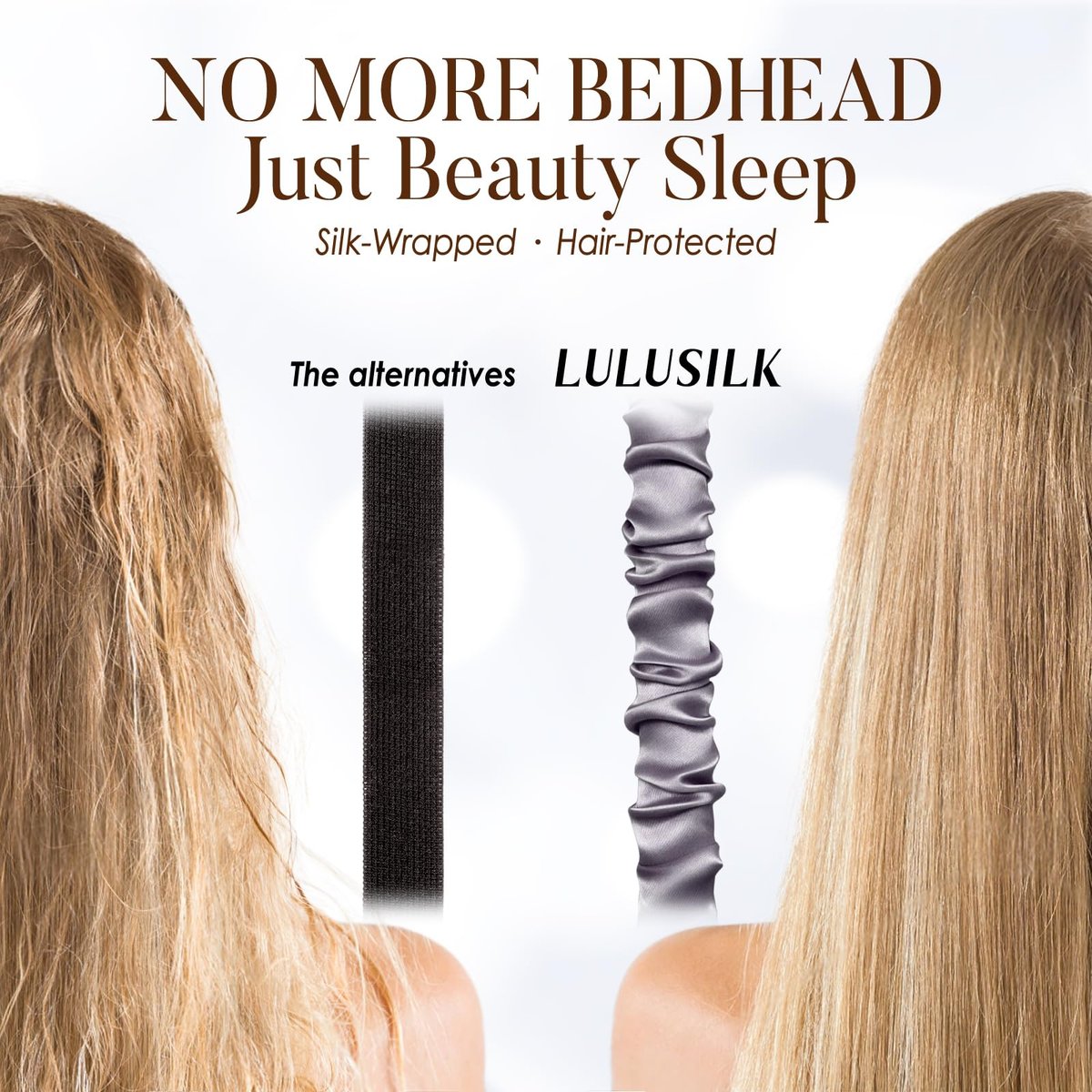 LULUSILK Maulbeerseide Schlafmaske – Augenmaske mit elastischem Band für erholsamen Schlaf, Reisen und Nickerchen (Kohlegrau)
