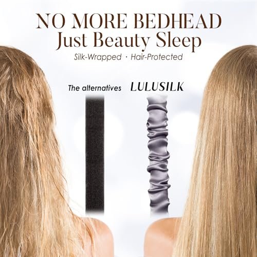 LULUSILK Maulbeerseide Schlafmaske – Augenmaske mit elastischem Band für erholsamen Schlaf, Reisen und Nickerchen (Kohlegrau)