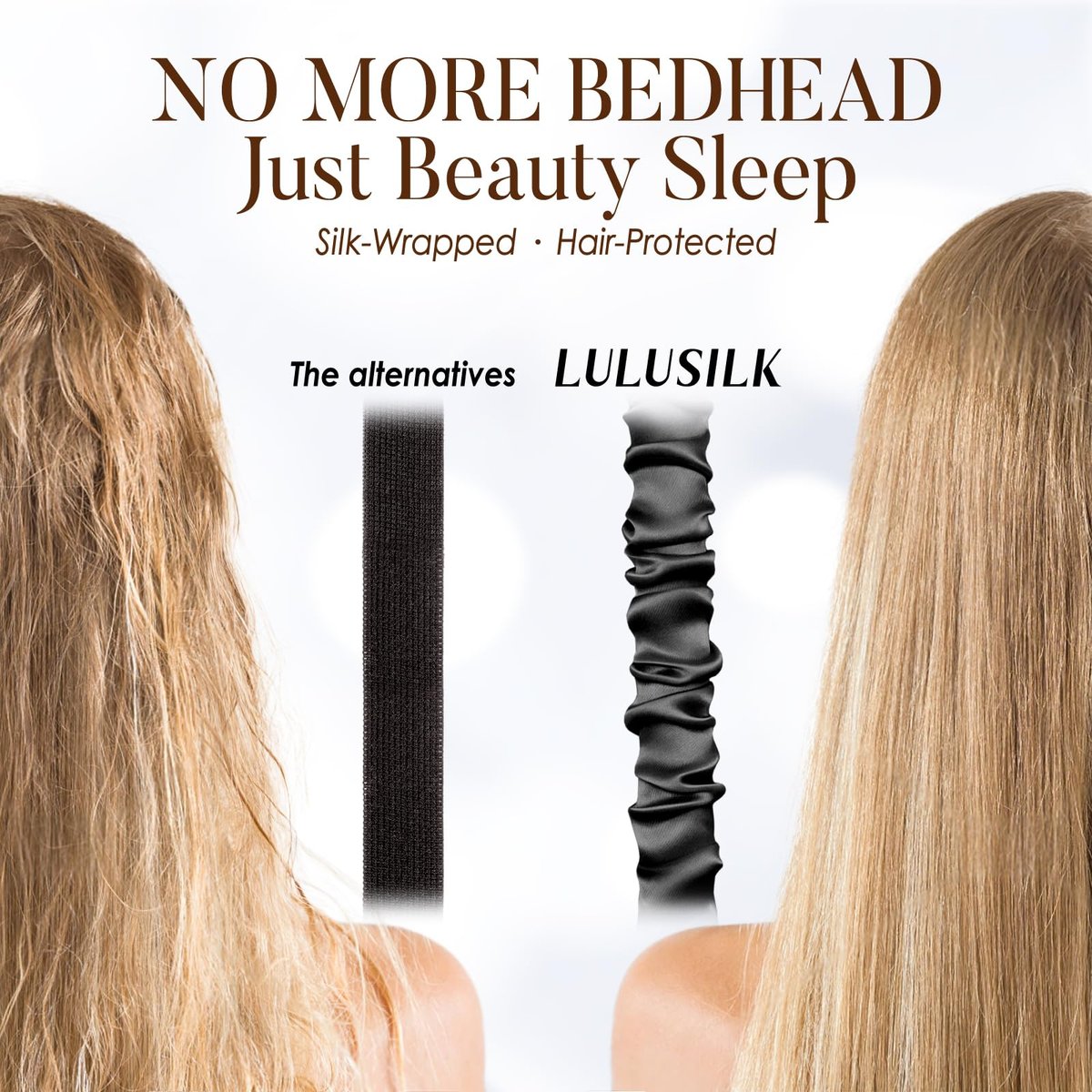 LULUSILK Maulbeerseide Schlafmaske – Augenmaske mit elastischem Band für erholsamen Schlaf, Reisen und Nickerchen (Schwarz, 1 Stück)