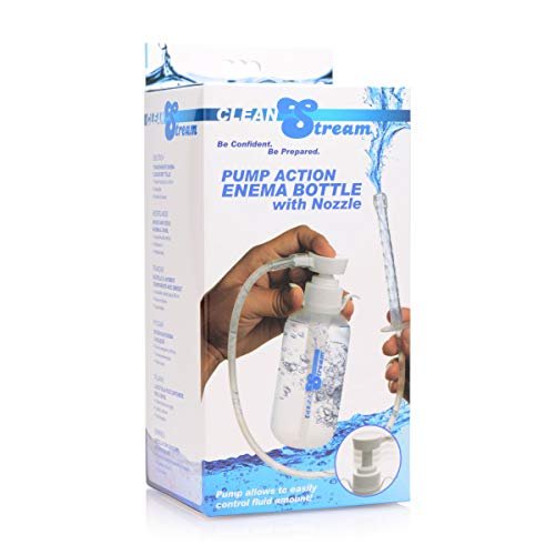 Cleanstream Pump Action Einlaufflasche mit flexiblem Aufsatz und Spritzenartigem Griff, 300 ml Fassungsvermögen, Silikonmaterial, Einfaches Selbstreinigungs-Dusche-System für kontrollierte persönliche Pflege