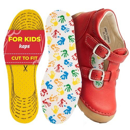 Kaps Arieto Einlegesohlen für Kinder - Atmungsaktive Schuhsohlen für Kinder & Kleinkinder, verhindern Blasen, halten Füße frisch, bis 23 cm / 9 Zoll - zuschneidbar