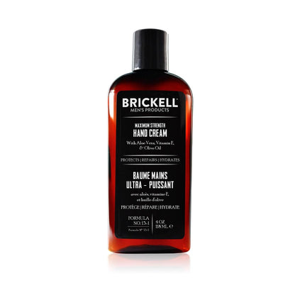 Brickell Men's Maximum Strength Handcreme für Männer – natürliche und organische, schnell einziehende Handlotion mit Vitamin E, Sheabutter und Jojoba – 118 ml (118 ml, unparfümiert)
