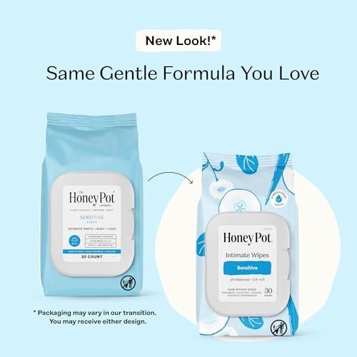 The Honey Pot Company – Feuchttücher für die Intimhygiene – pH-ausgleichend, parfümfrei & sulfatfrei – 30 Stück