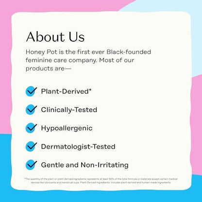 The Honey Pot Company - Feminine Wipes - Individuell verpackt - Tägliche pH-Balance, duftstoff- und sulfatfreie Tücher für Intimbereich, Körper oder Gesicht - Hygiene-Produkte - Sensitiv - 15 Stück (3er-Pack)