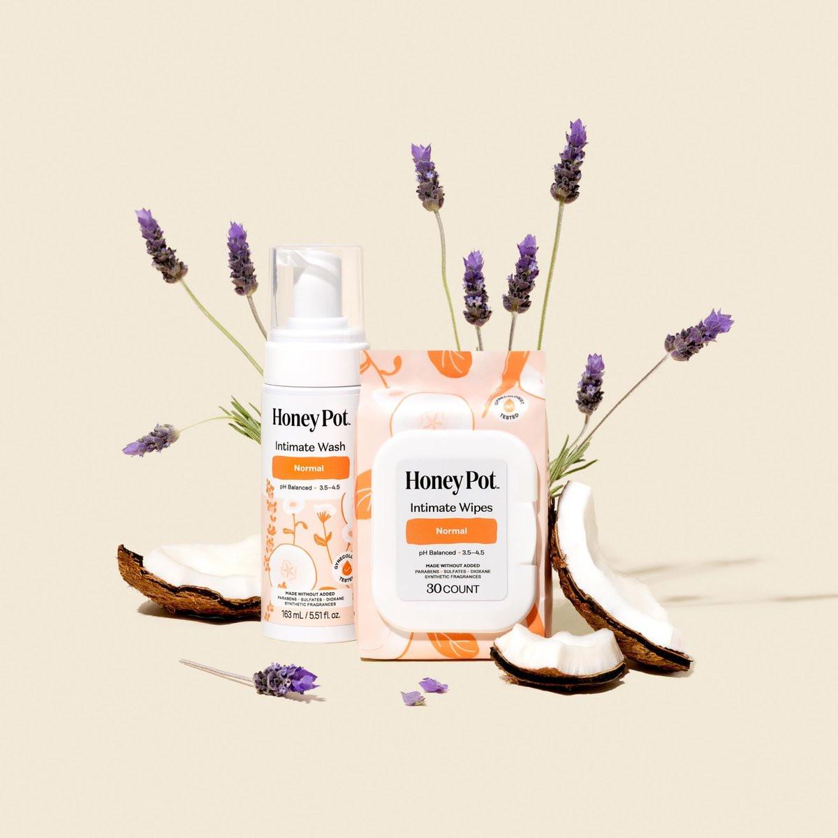The Honey Pot Company – Tägliche pH-ausgleichende Damen-Feuchttücher – Duft- und sulfatfreie Reinigungstücher für den Intimbereich, Körper oder Gesicht – Hygieneartikel – Normal 30 Stück