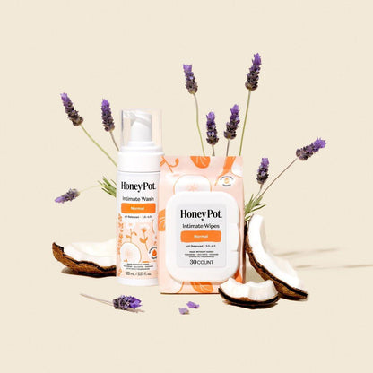 The Honey Pot Company – Tägliche pH-ausgleichende Damen-Feuchttücher – Duft- und sulfatfreie Reinigungstücher für den Intimbereich, Körper oder Gesicht – Hygieneartikel – Normal 30 Stück