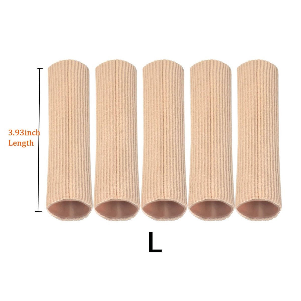 DYKOOK Zehenschutz-Hülsen aus Silikon, 5er-Pack, kürzbar, elastisch, mit Silikon-Innenbeschichtung, zur Linderung von Druck und Schmerzen bei Hühneraugen und Hornhaut